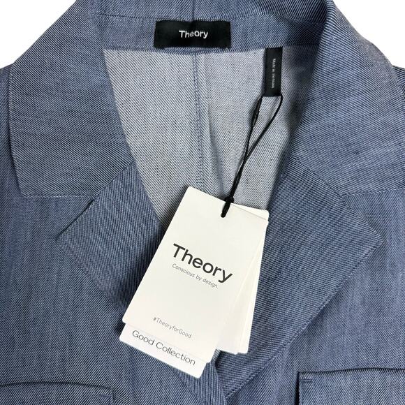 THEORY Fluid Linen Cinch Jacket Blazer 12 - Picture 12 of 13